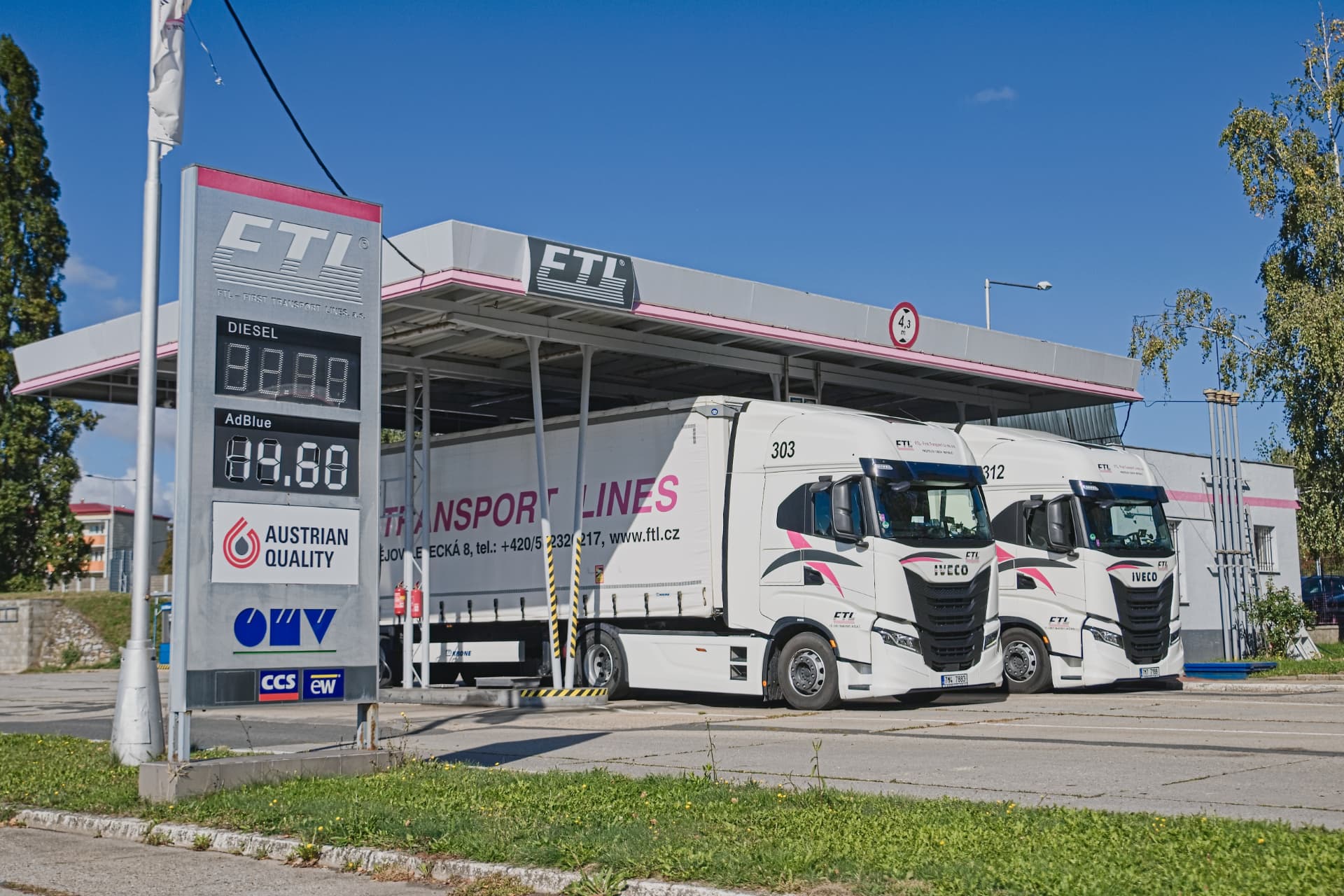 Firemní čerpací stanice a servisní zázemí FTL v areálu